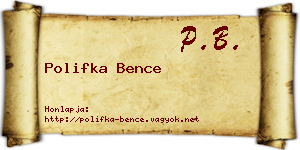Polifka Bence névjegykártya